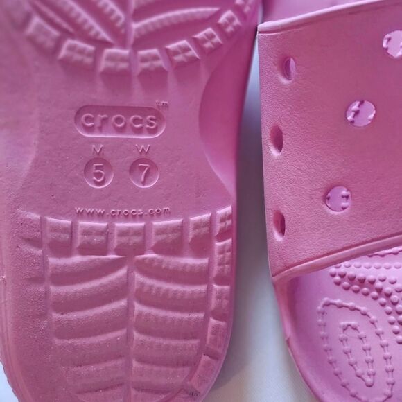 Crocs Women's Pink Slides Size 7 - Picture 3 of 3